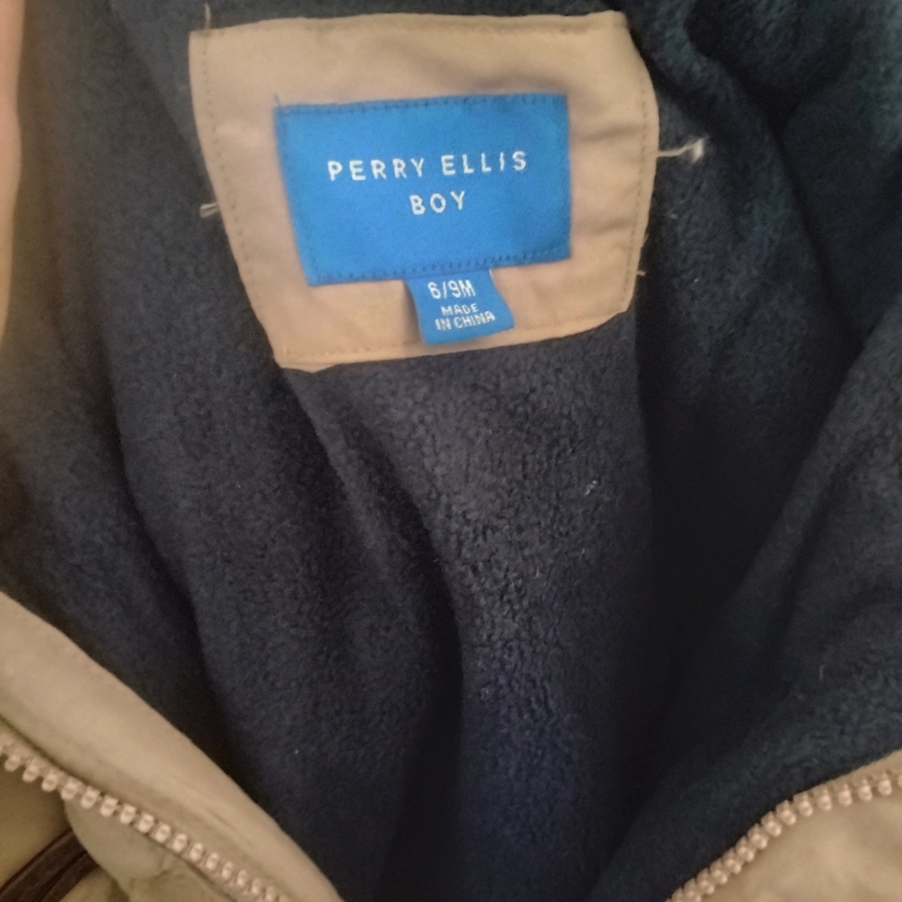 Perry Ellis Tan Jacket with Navy Lining - Picture 6 of 7